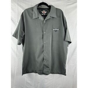 Harley Davidson 2004 Gray Dagger Big Back Print  Button Front‎ T Shirt LARGE